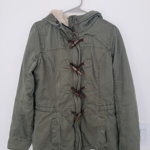 Abercrombie & Fitch Green Toggle Coat